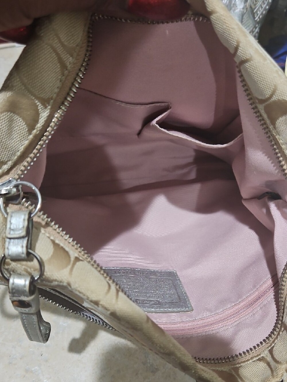 Coach F17441 Khaki Signature Canvas Crossbody with Color Block - Picture 12 of 14